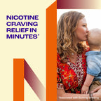 Side view of Nicorette 2 milligram nicotine chewing gum box showing product details