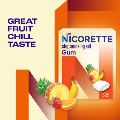 Individual blister sheets of Nicorette 2mg coated fruit flavor nicotine gum