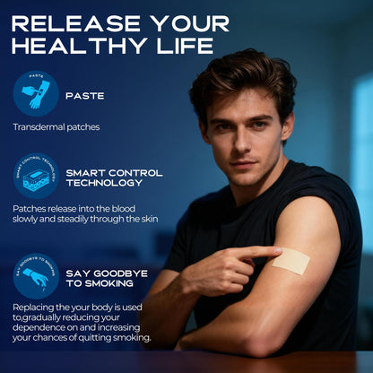 Oneoo plant based formula quit smoking aid stickers display highlighting the thirty count pack