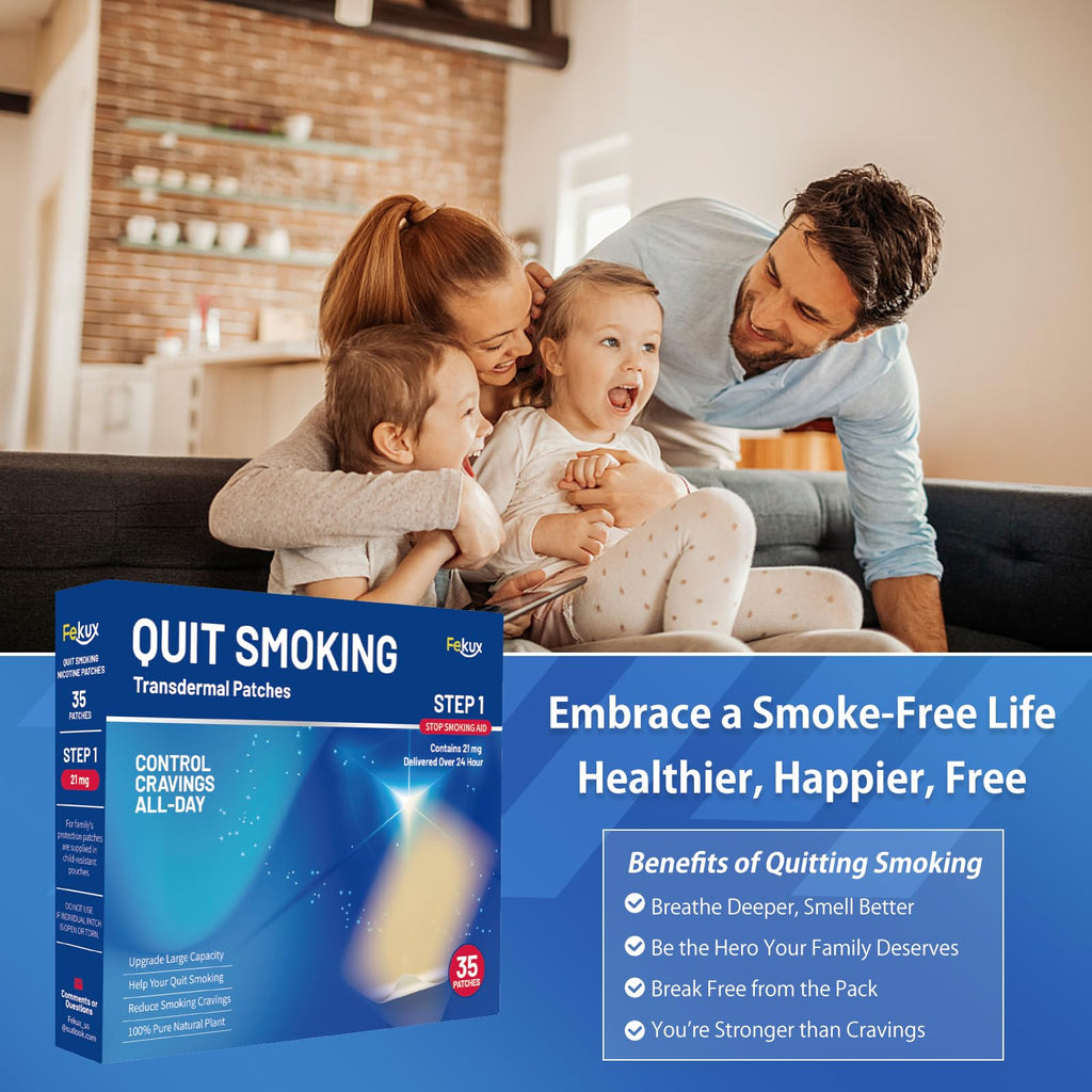 Fekux smoking cessation patches showing individual protective backing sheets