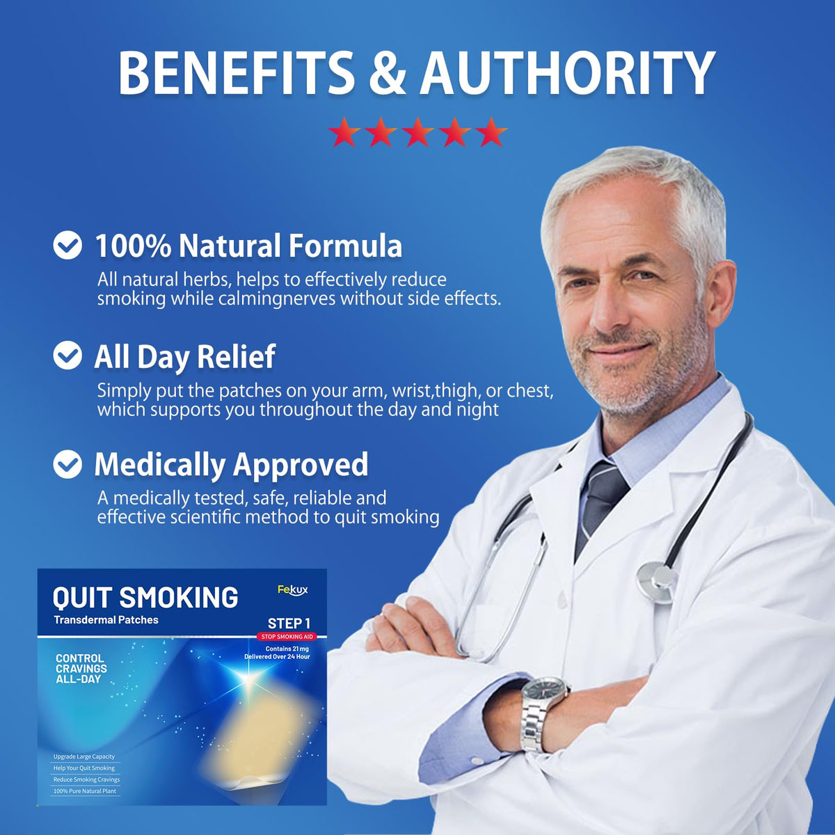 Premium USA imported Fekux transdermal patches in retail packaging