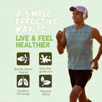 The packaging of Chewable Breather Lung Detox showing detailed ingredients including mullein leaf and thyme extract.