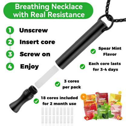 Astofli non electric quit smoking breathing necklace with eighteen refillable cores