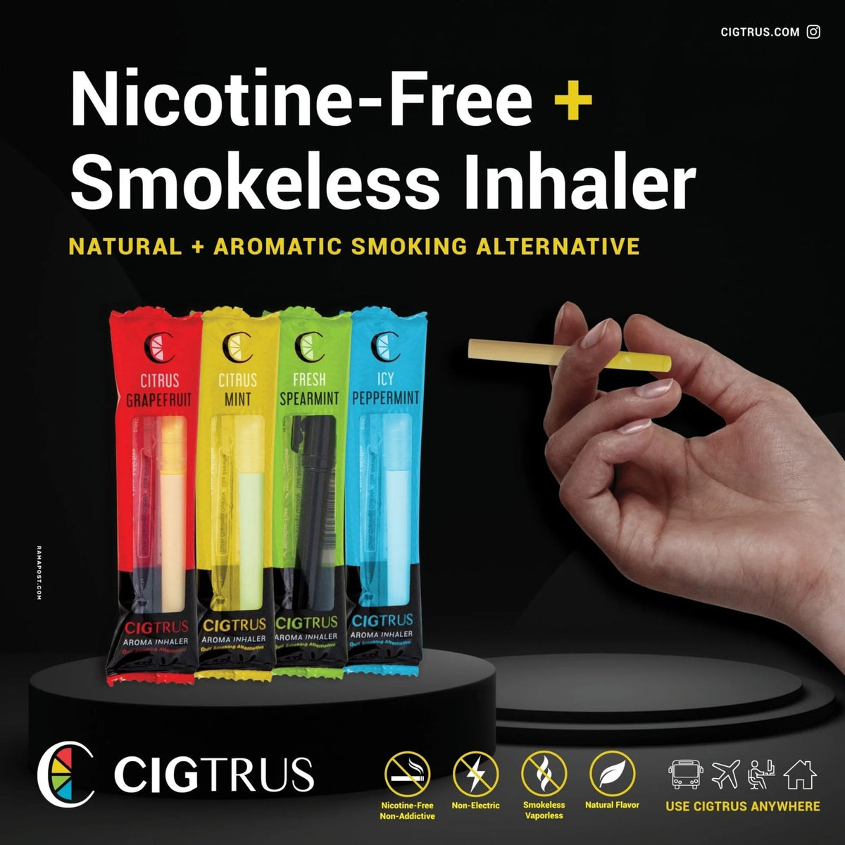 Nicotine free non electric smoking alternative device by Cigtrus