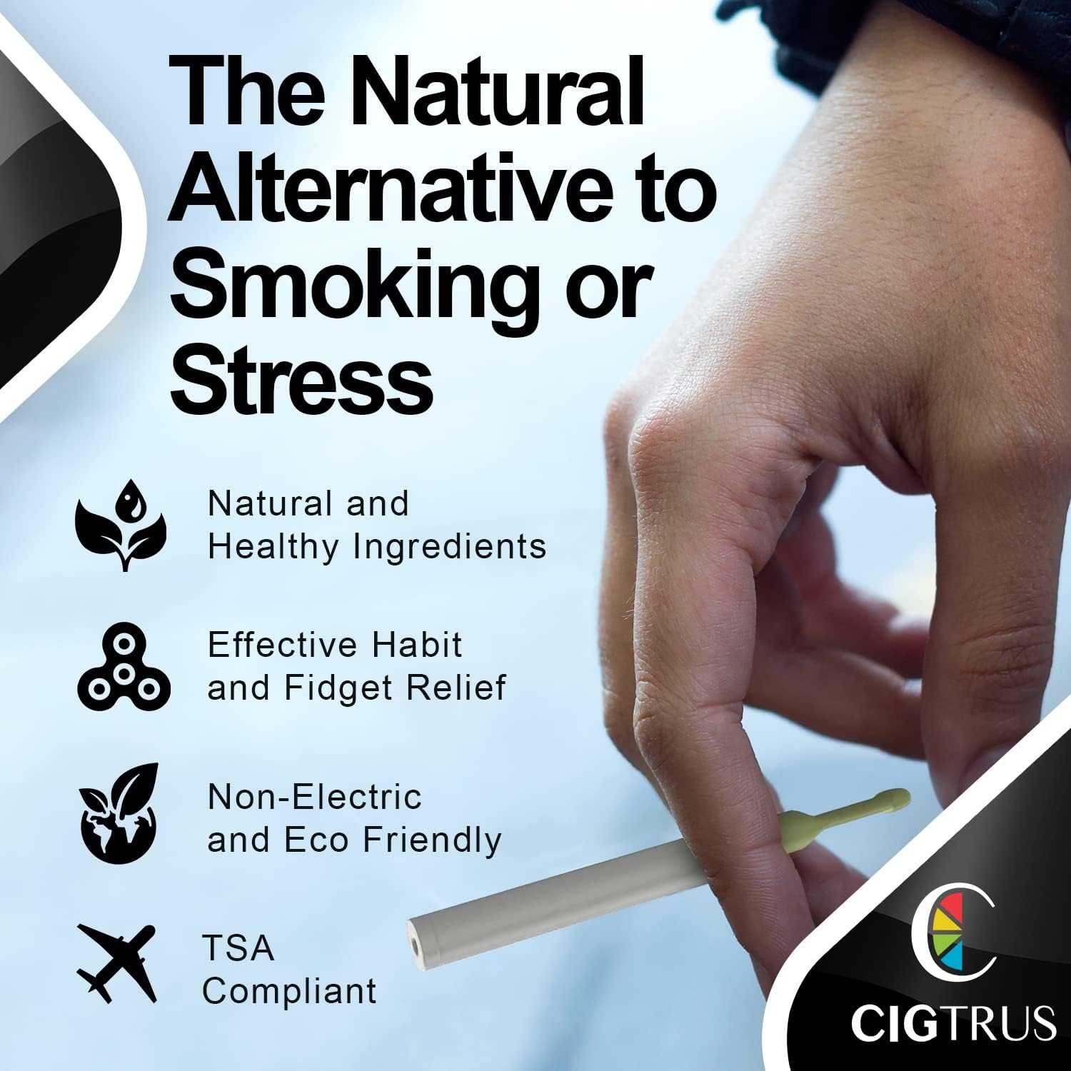 Cigtrus spearmint flavored smokeless air inhaler for craving support