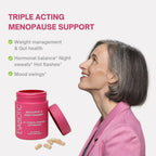 Evabiotic vegan menopause vitamins container showing ingredient highlights