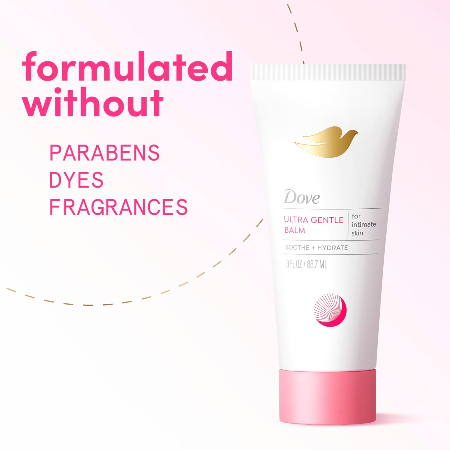 Fragrance free external vulva moisturizer tube standing upright