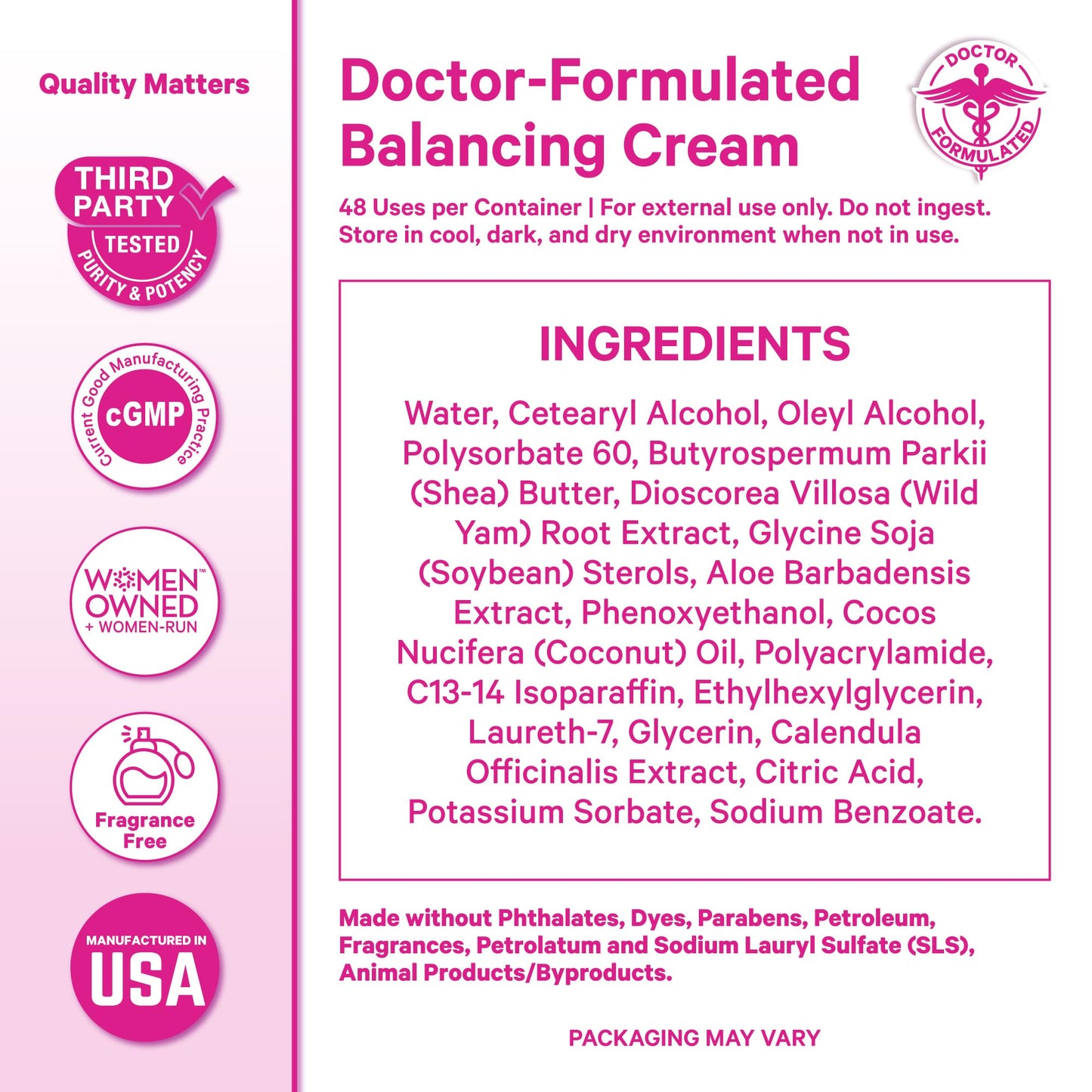 Doctor formulated wild yam cream for women wellness