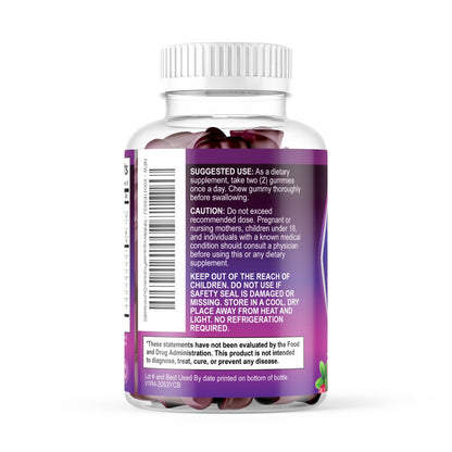 Nature's Nutrition dietary supplement bottle displaying 60 raspberry gummies