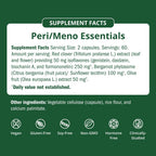 Semaine Peri Menopause Essentials 60 count bottle layout with flower accent