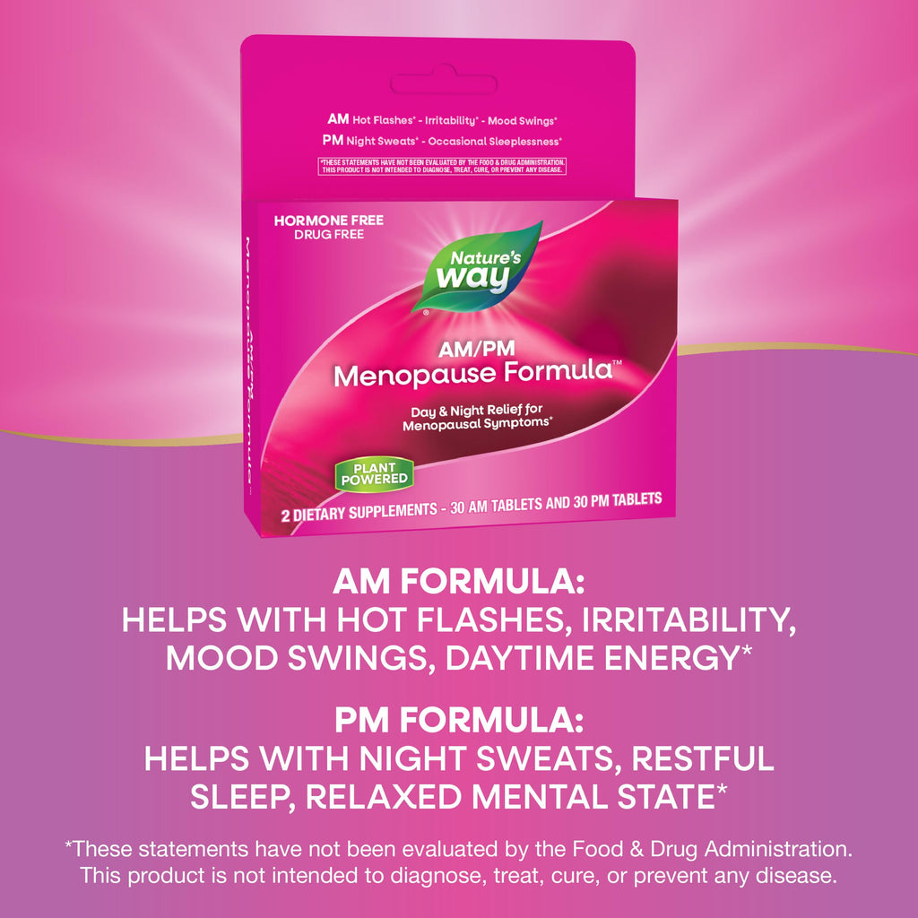 Nature's Way AM and PM dual-tablet system capsules close-up view