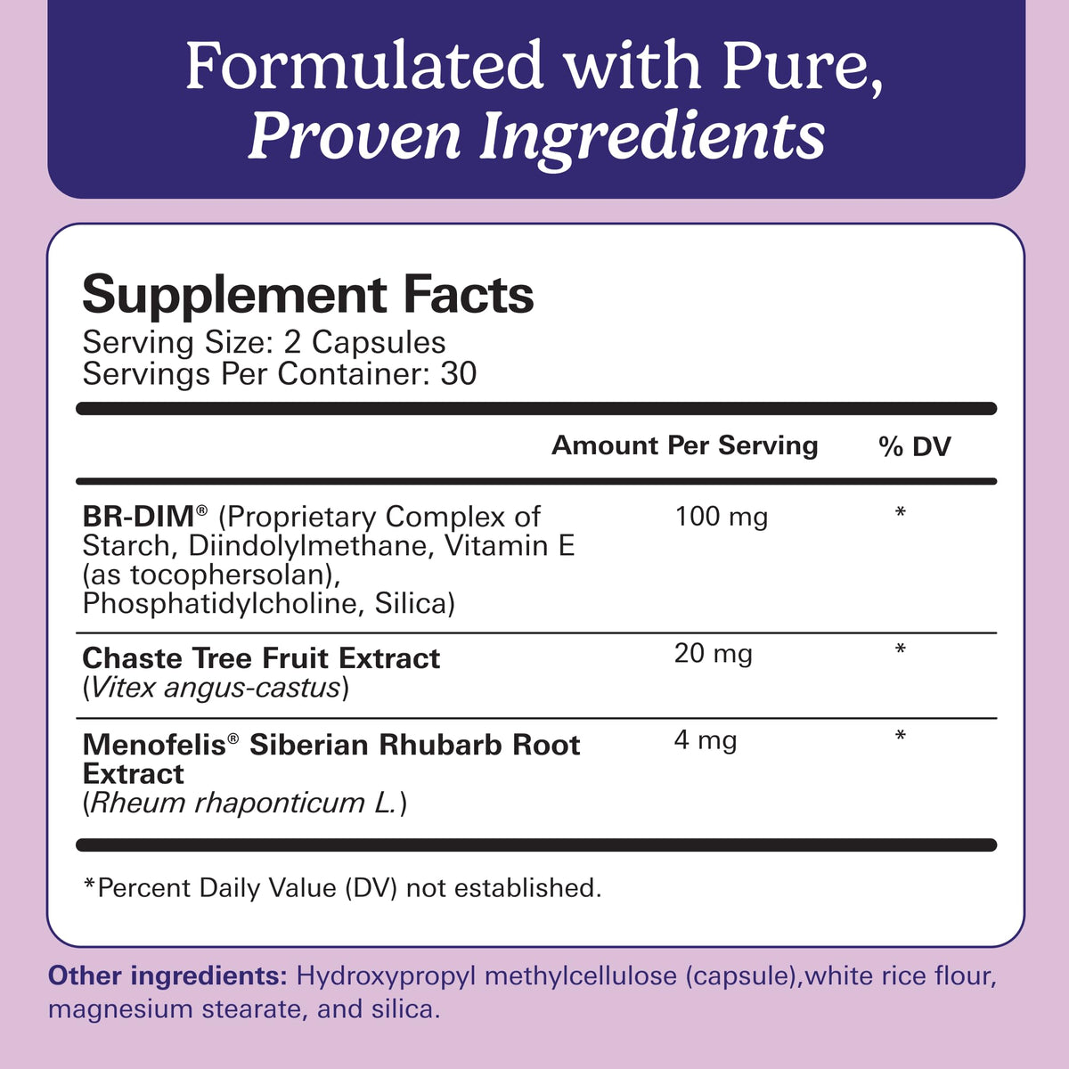 Santo Remedio hormonal support capsules label details and key ingredients