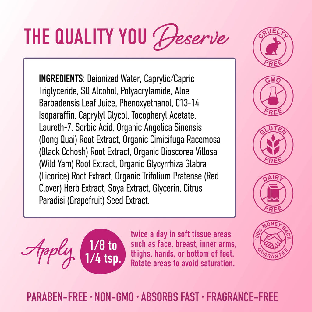SMNutrition Phyto Estrogen Cream vegan and paraben-free badge display