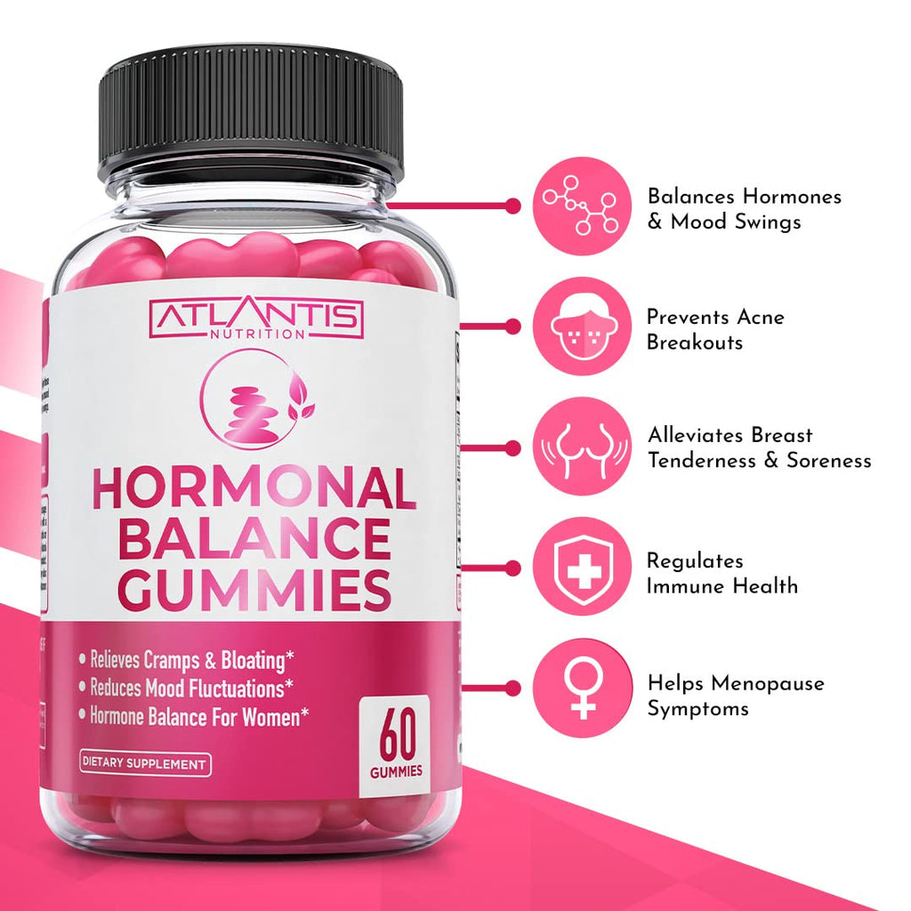 Atlantis Nutrition hormonal support gummies ingredient label details