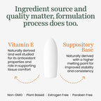 Side profile of NewLife Naturals vitamin E suppositories box