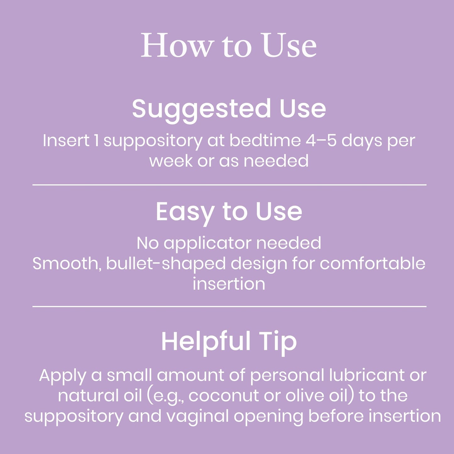 NewLife Naturals estrogen free intimate moisturizer package detailing vaginal and rectal application directions