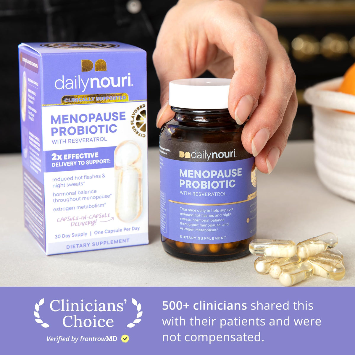 Technical Precision Daily Nouri Menopause Probiotic ingredient label and supplement facts