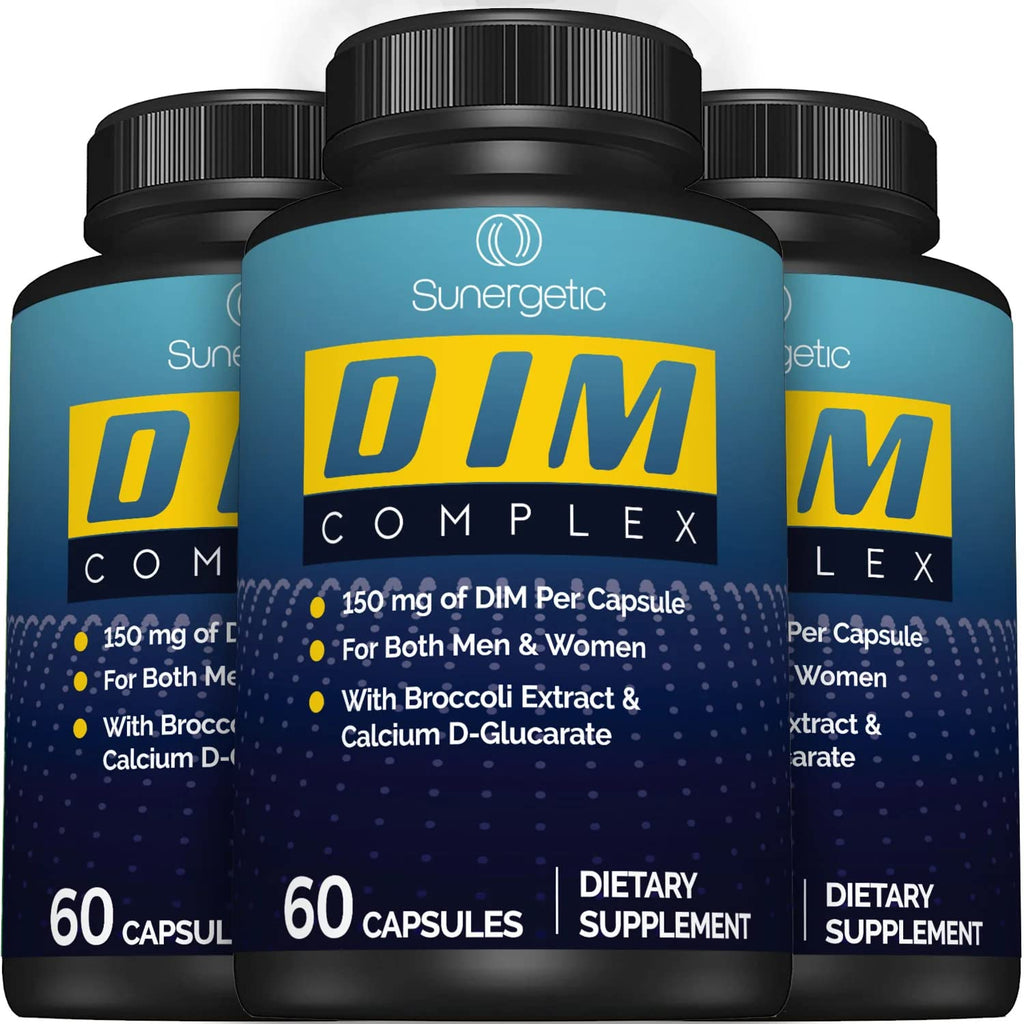 Lifestyle presentation of Sunergetic DIM supplement for men and women