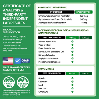 Close up of VoomVaya MenoSlim Advanced menopause support capsules premium USA manufactured packaging