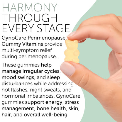 Terramed Just Think Comfort hormone-free perimenopause support gummies close-up view highlighting chewable texture
