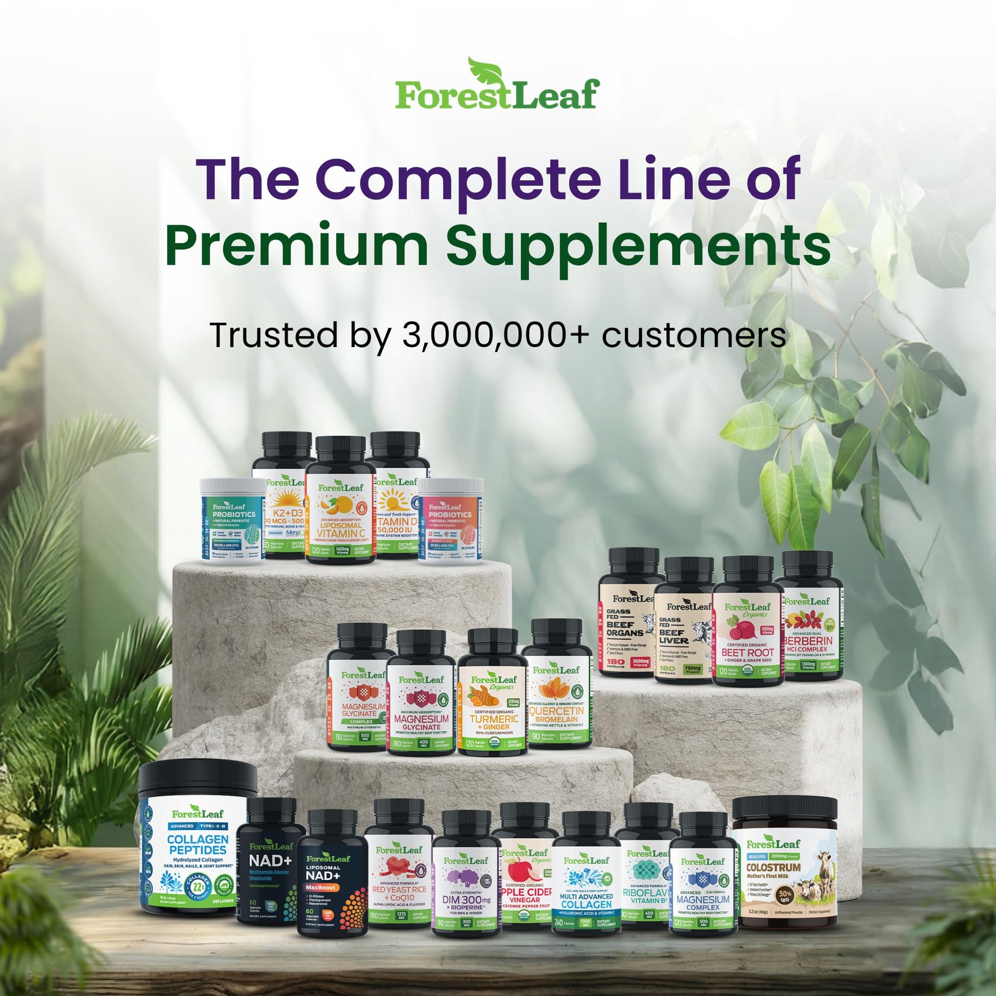 ForestLeaf DIM 300mg formulation close up view displaying allergen free product claims