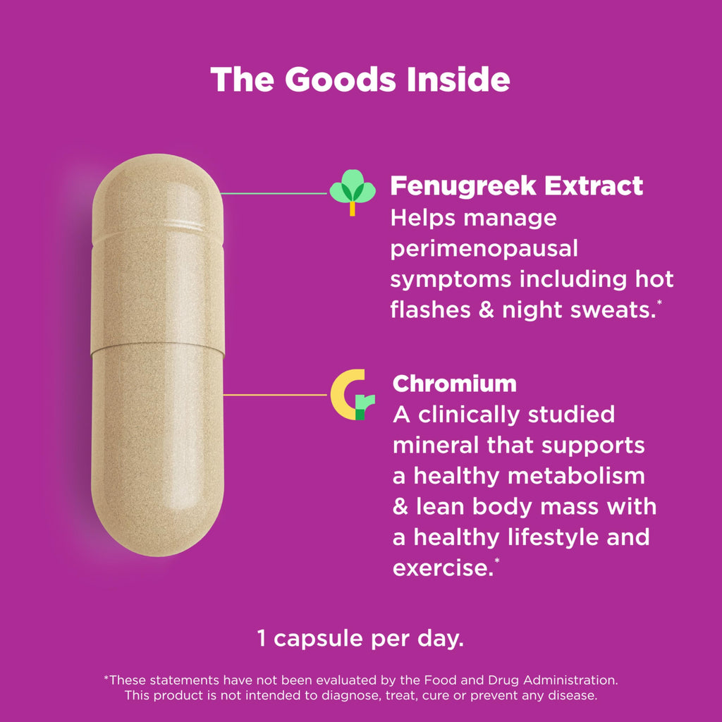 Olly perimenopause capsules packaging ingredient highlights