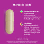 Olly perimenopause capsules packaging ingredient highlights