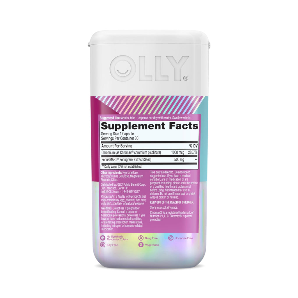 Olly perimenopause supplement box and bottle packaging