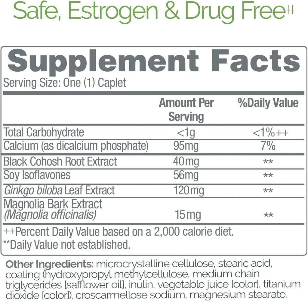 Estroven Menopause Relief Package Back View Details
