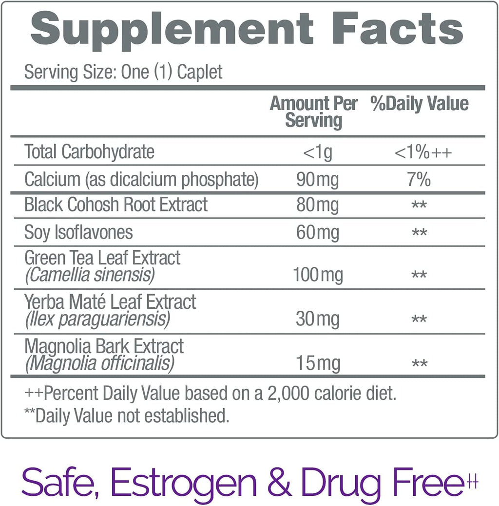 Estroven packaging side panel showing usage directions