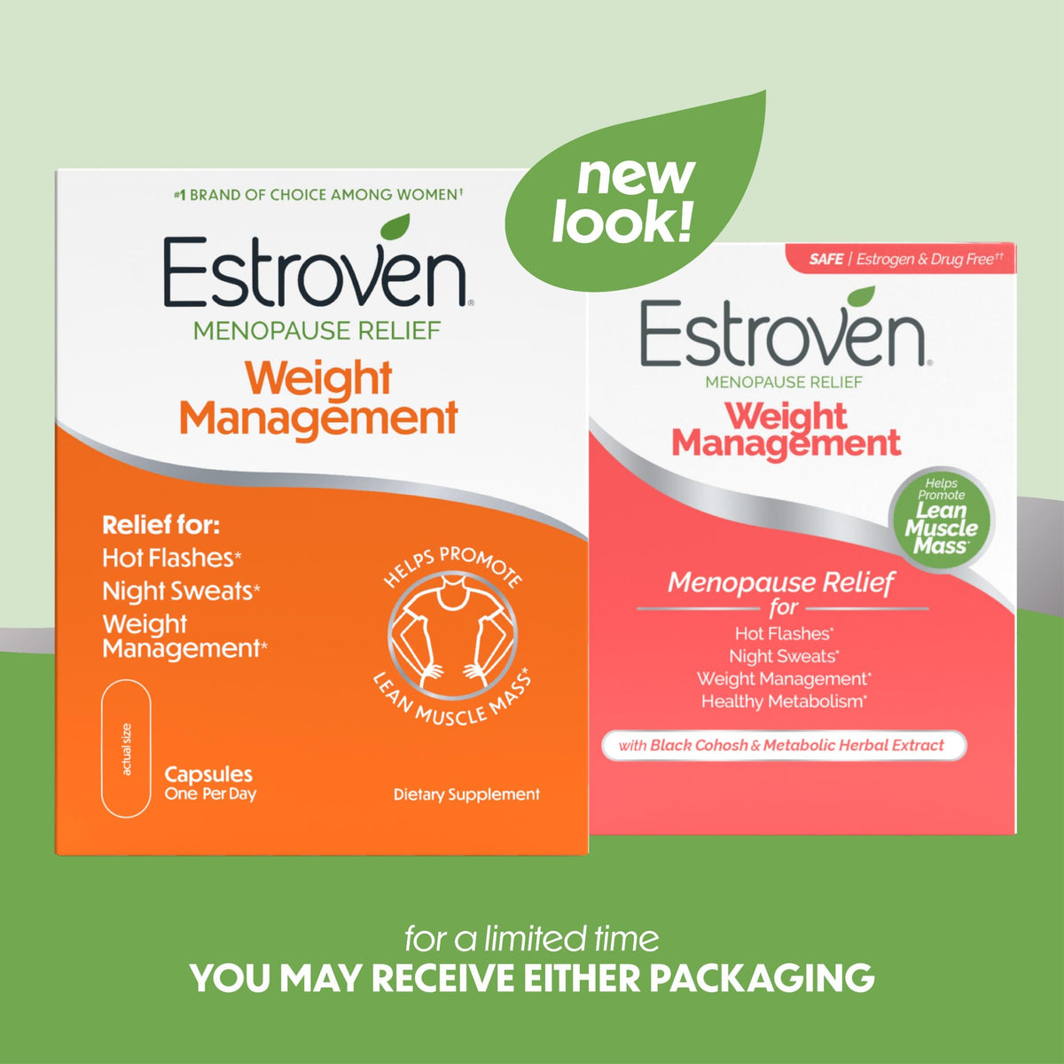 Estroven supplement packaging showing key ingredients