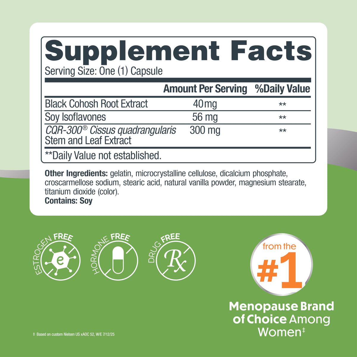 Estroven caplets bottle and daily dosage details