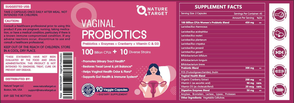 Nature Target premium vaginal and digestive health support bottle