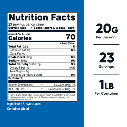 Nutricost Brewers Yeast Powder dietary supplement label details