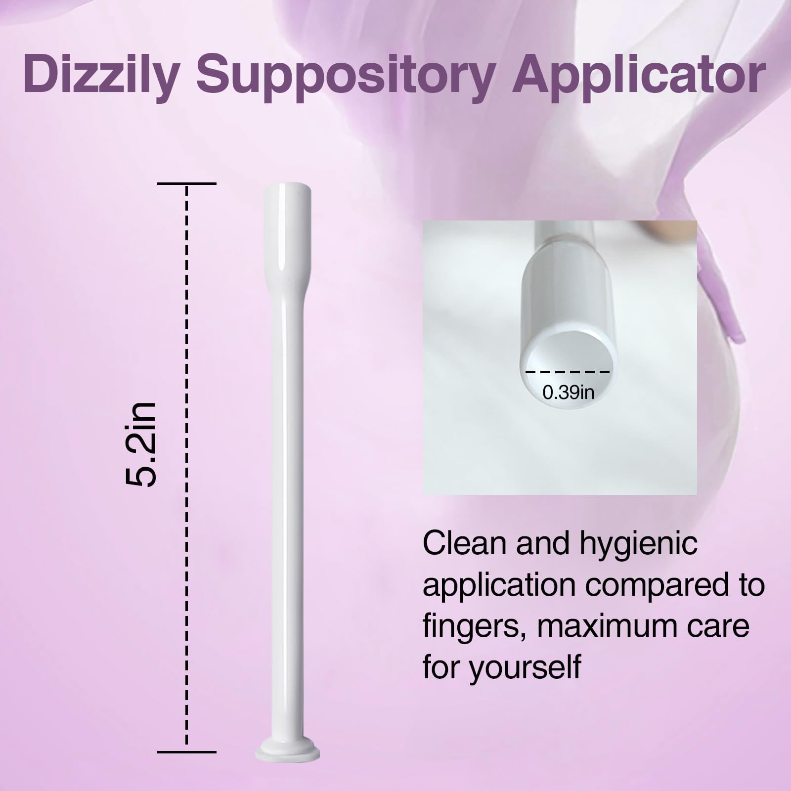 Side profile of Dizzily disposable suppository insertion tool