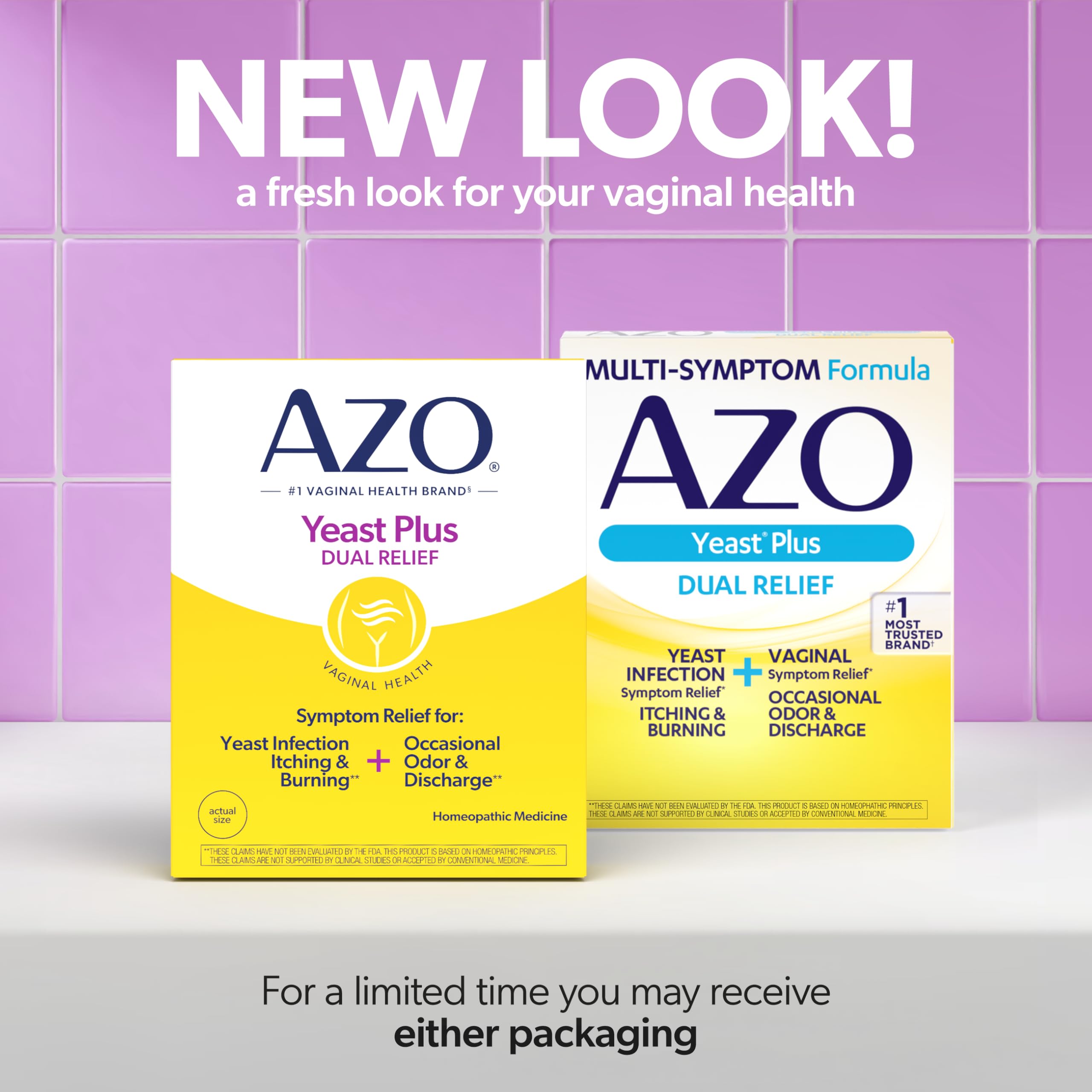 Azo Yeast Plus one hundred twenty capsules two pack supplement facts label