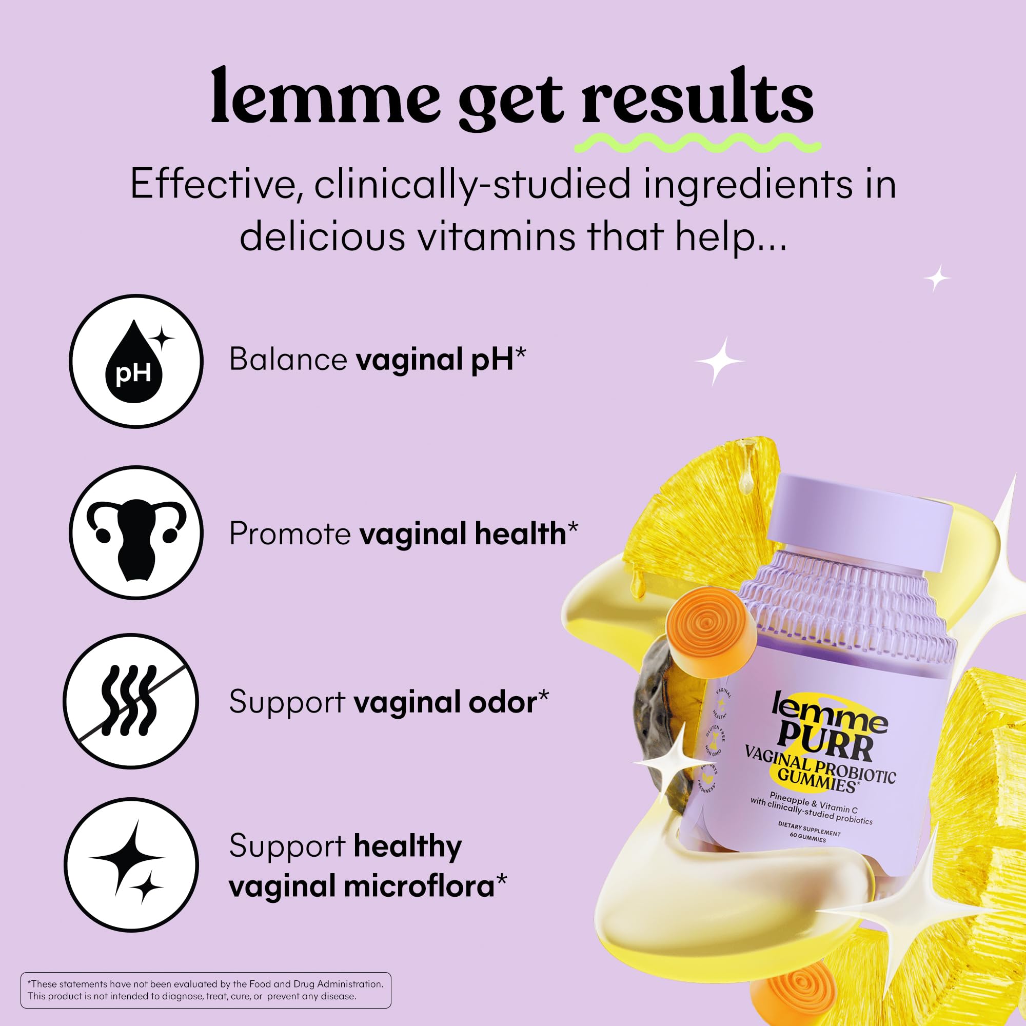 Lemme Purr gummies packaging showing pineapple flavor