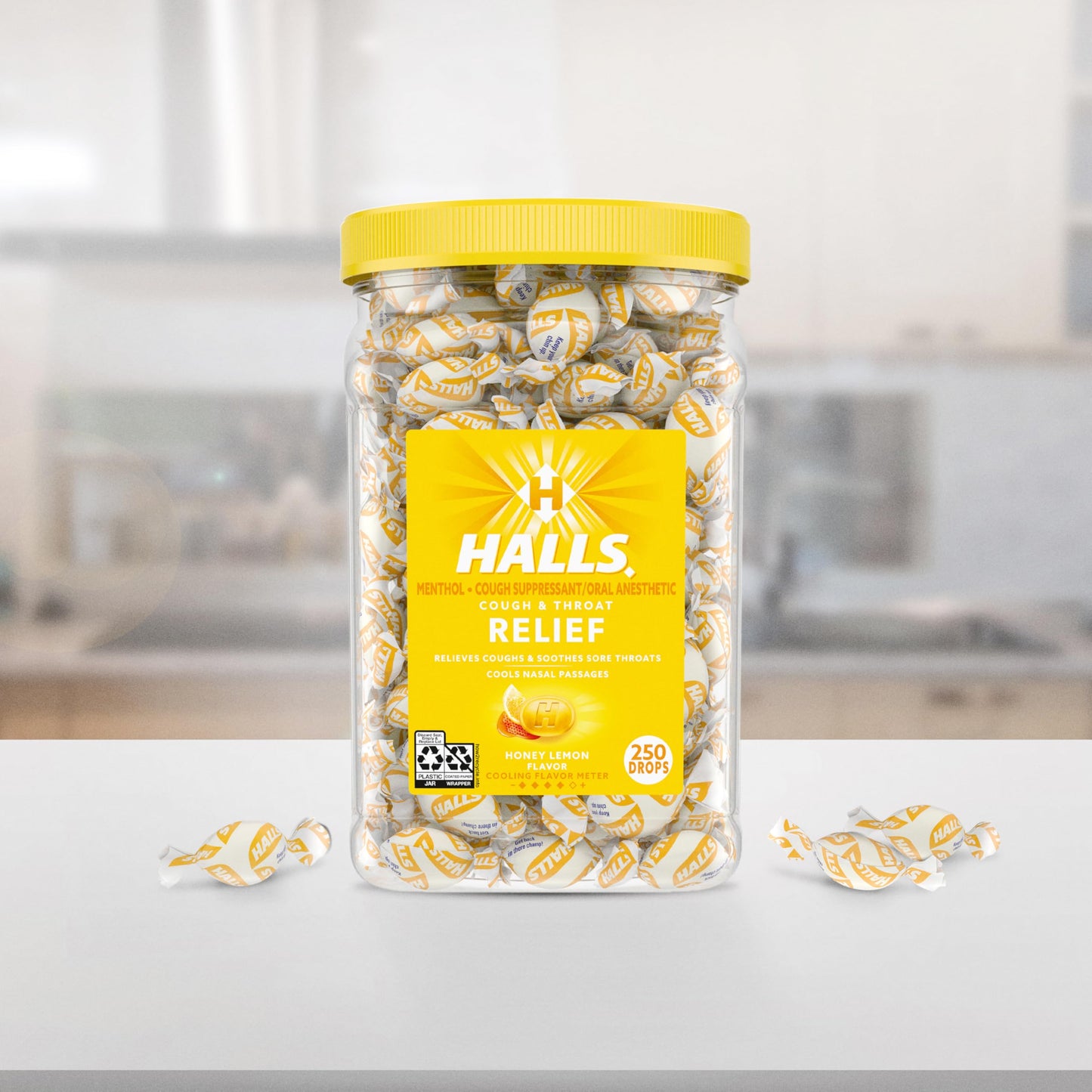 Dye free HALLS menthol lozenges for adult and child throat comfort