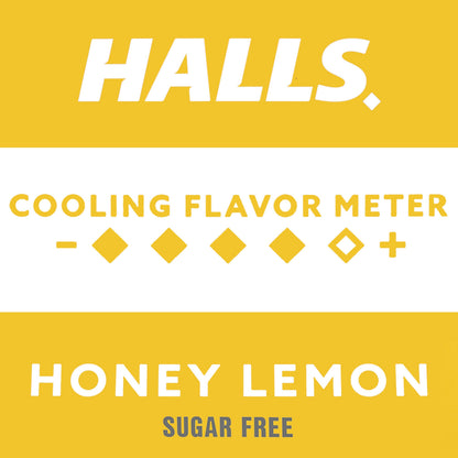 HALLS honey lemon sugar free individual drop packaging display