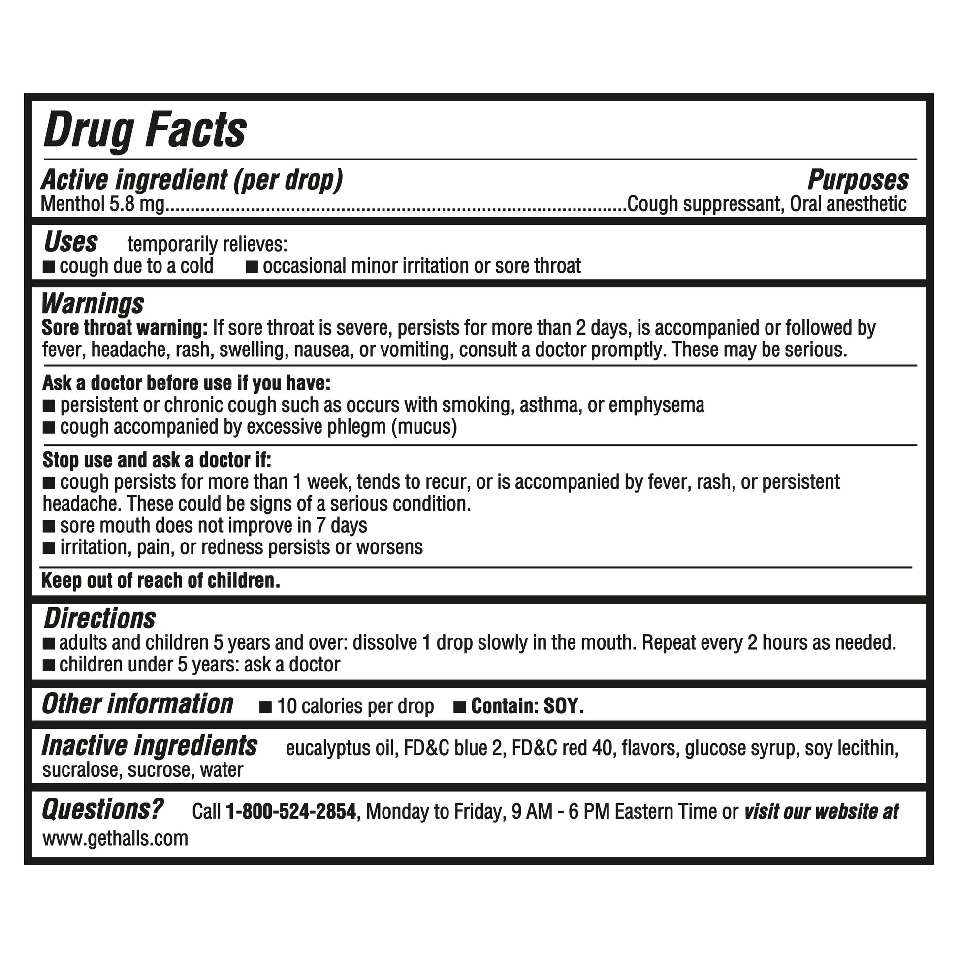 Authentic imported Halls cough drops bulk bag