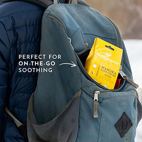 Wedderspoon imported USA honey drops for soothing scratchy throats nutritional information view