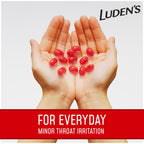 Luden's sore throat drops 90 count resealable bag back view with ingredients