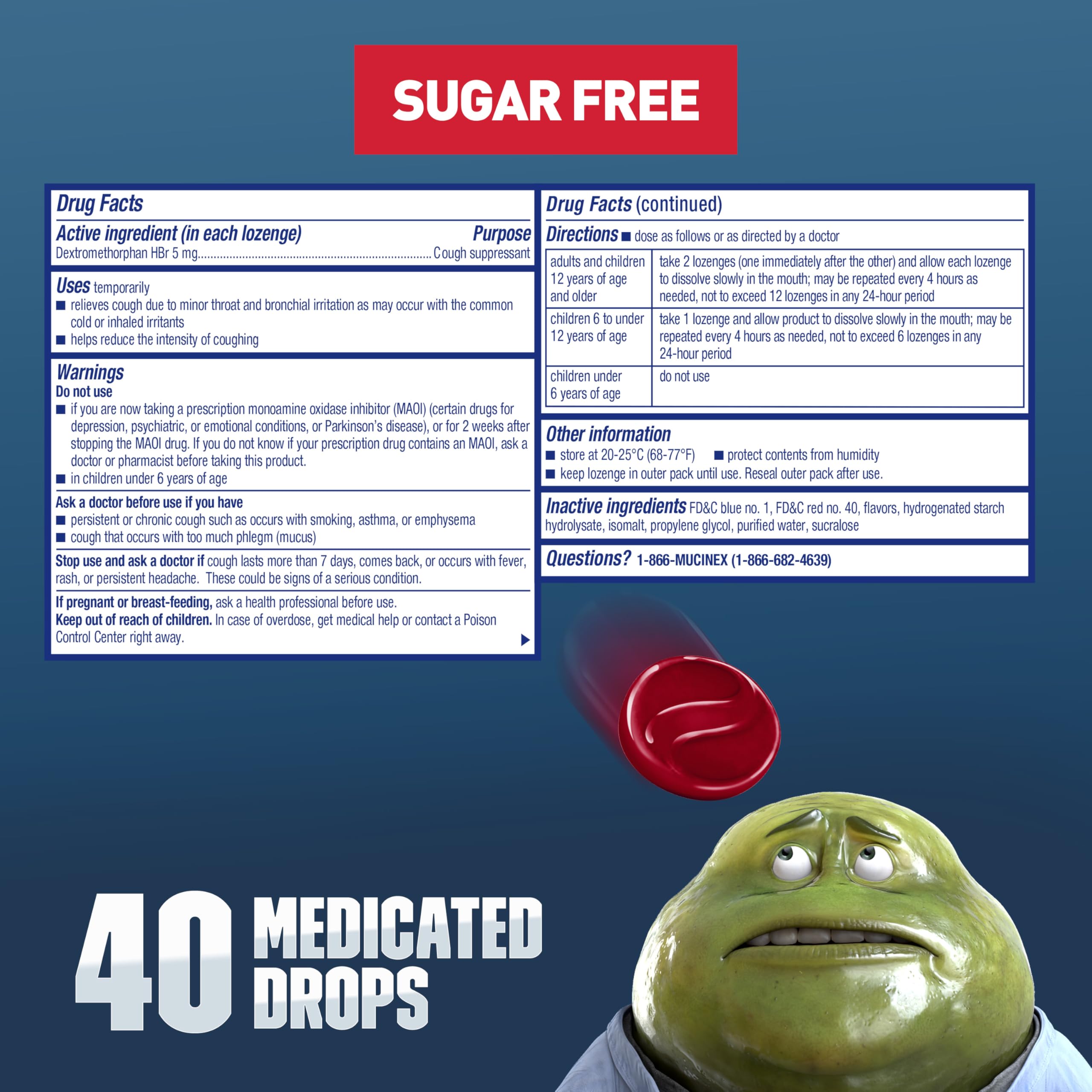 Mixed Berry flavor Mucinex cough drops packaging