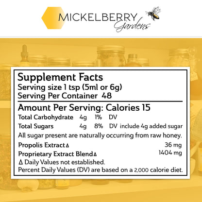 Authentic imported Mickelberry Gardens throat and lung tonic bottle standing upright.