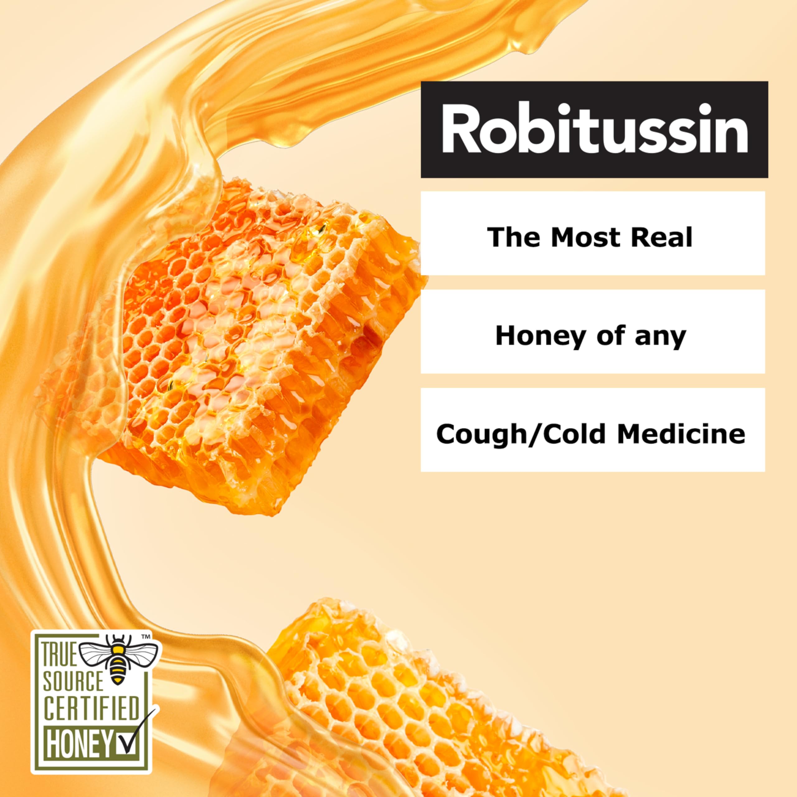 Robitussin Kids Honey Daytime Cough and Chest Congestion liquid bottle layout