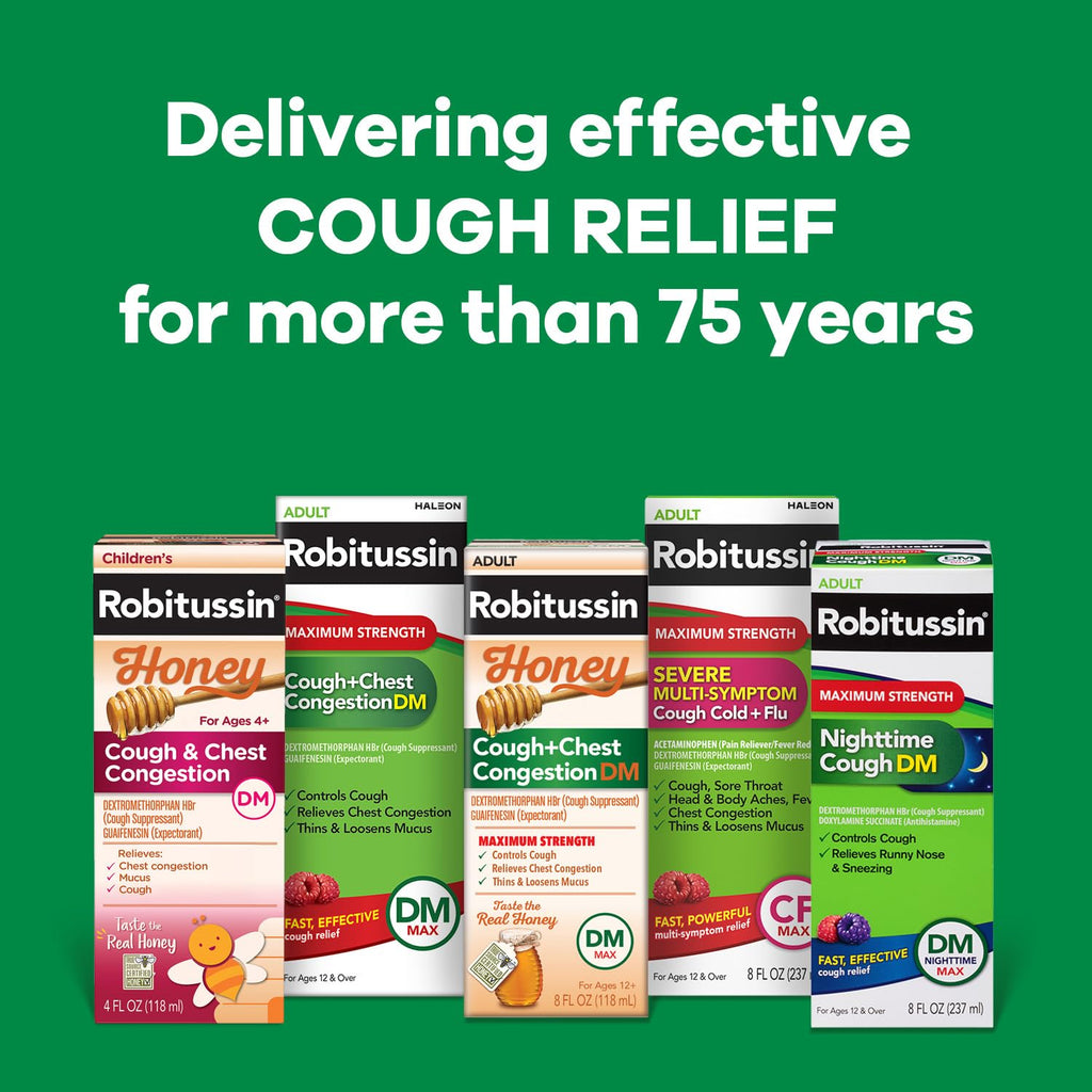 Back side display of the imported pediatric cough remedy showing instructions and age limits.