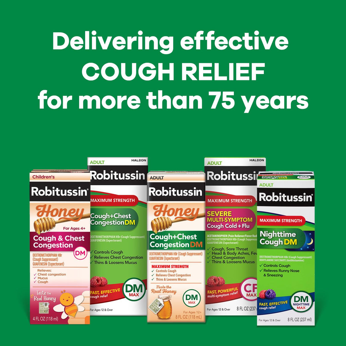 Back side display of the imported pediatric cough remedy showing instructions and age limits.