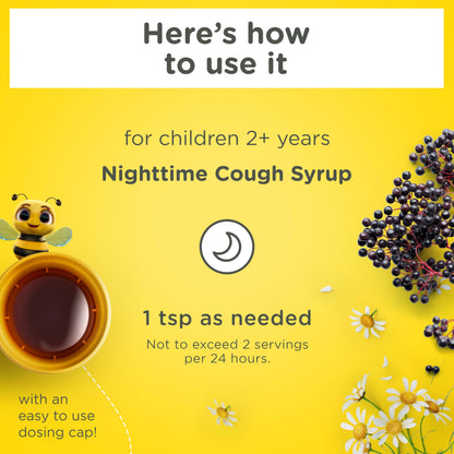 Zarbee's honey cough plus immune syrup highlighting clean label with no artificial dyes