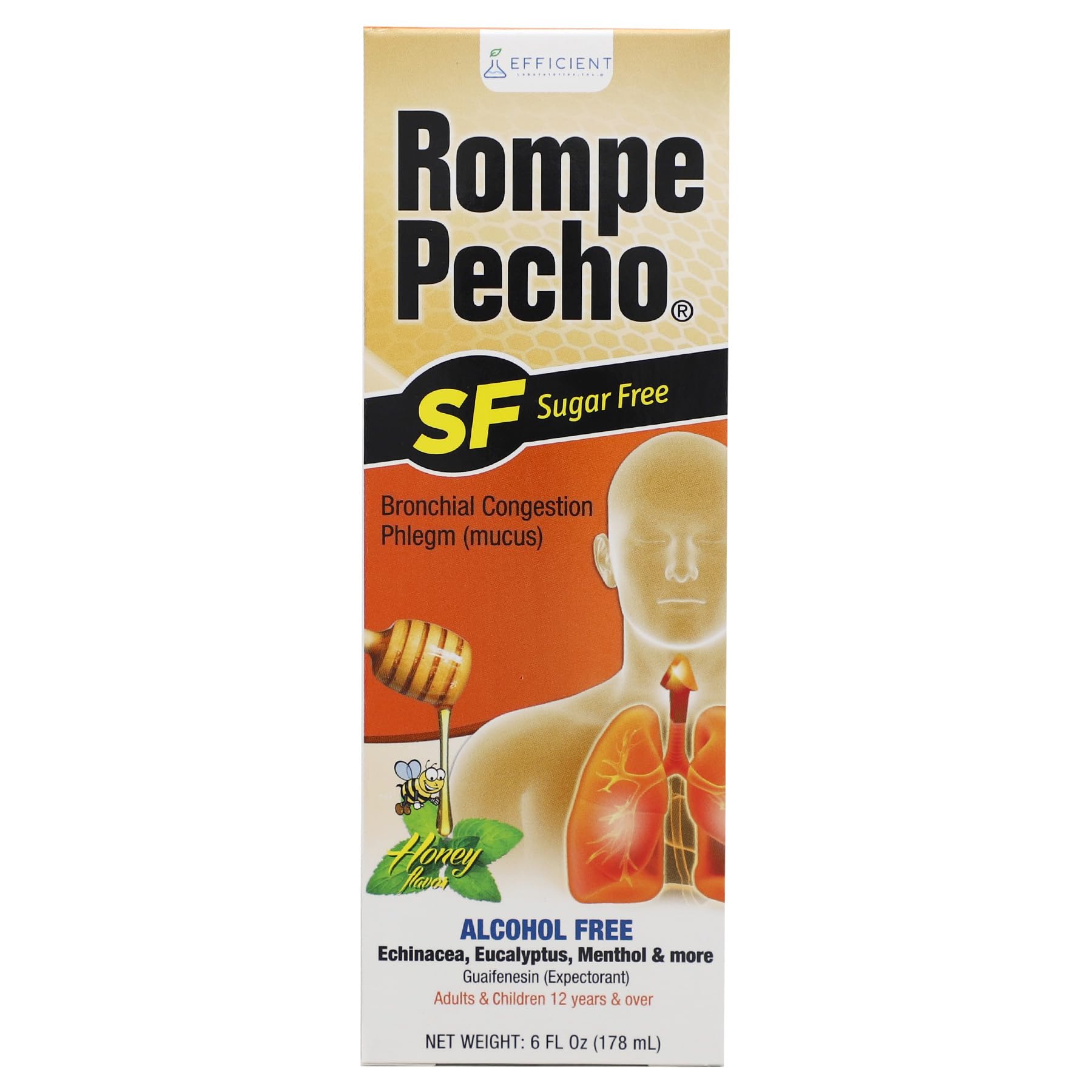 Rompe Pecho SF 6 Fluid Ounces bottle showing authentic USA import labeling