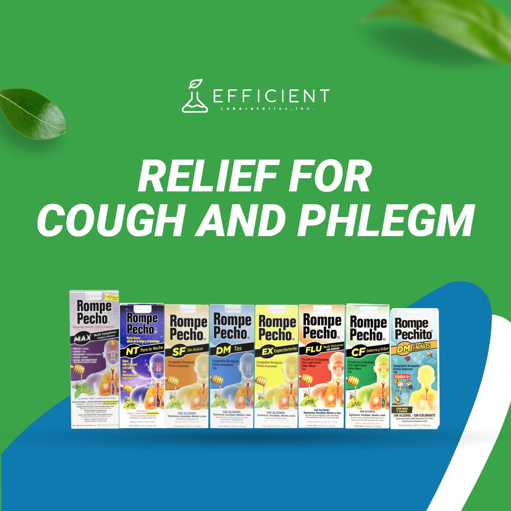 Close up of herbal extract ingredients listed on imported Rompe Pecho packaging